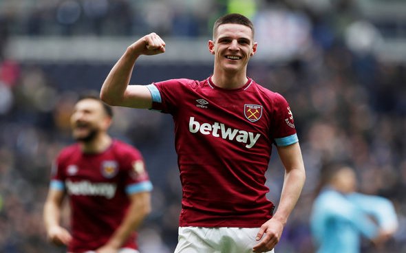 Image for Declan Rice sends Wilshere a cheeky message
