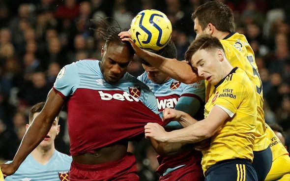 Image for West Ham fans tear into Antonio at HT v Arsenal