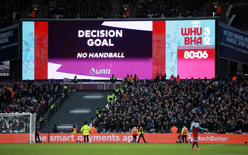 Image for West Ham fans on social media think Premier League VAR table is typical